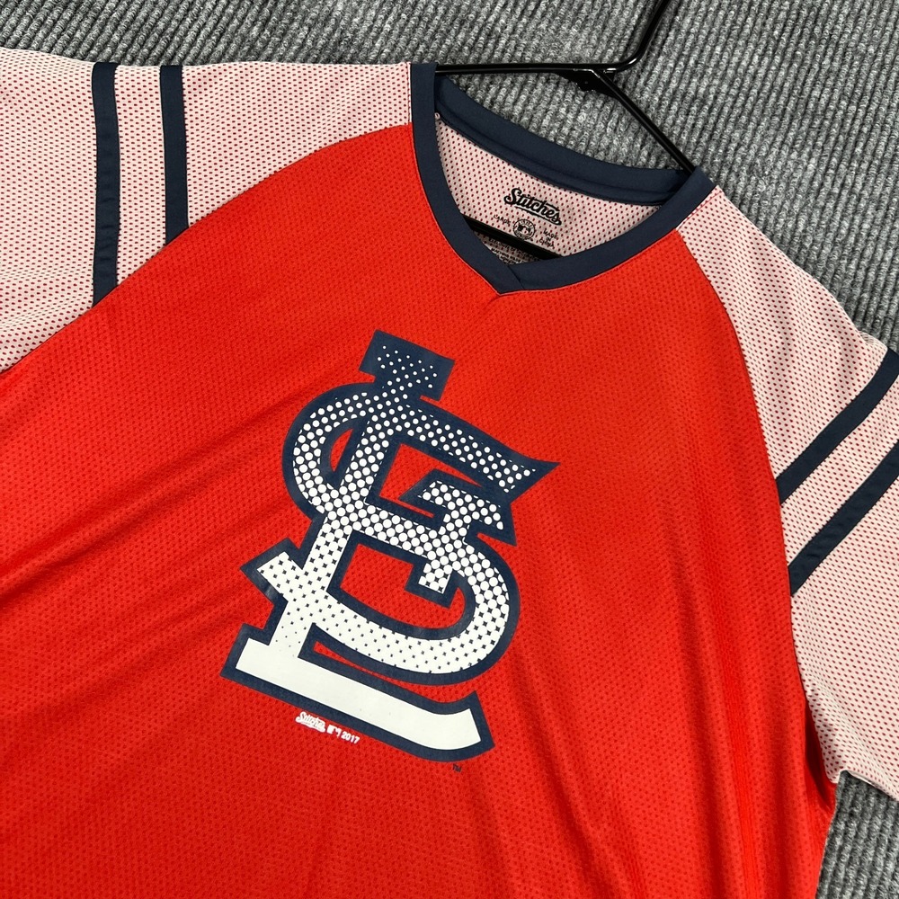 St. Louis Cardinals Shirt Mens Large Red Short Sleeve MLB Baseball Stitches New